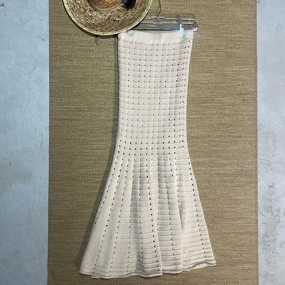 Vici Joplin Cotton Knit Maxi Cream Skirt Size Small New without tags - Picture 6 of 14